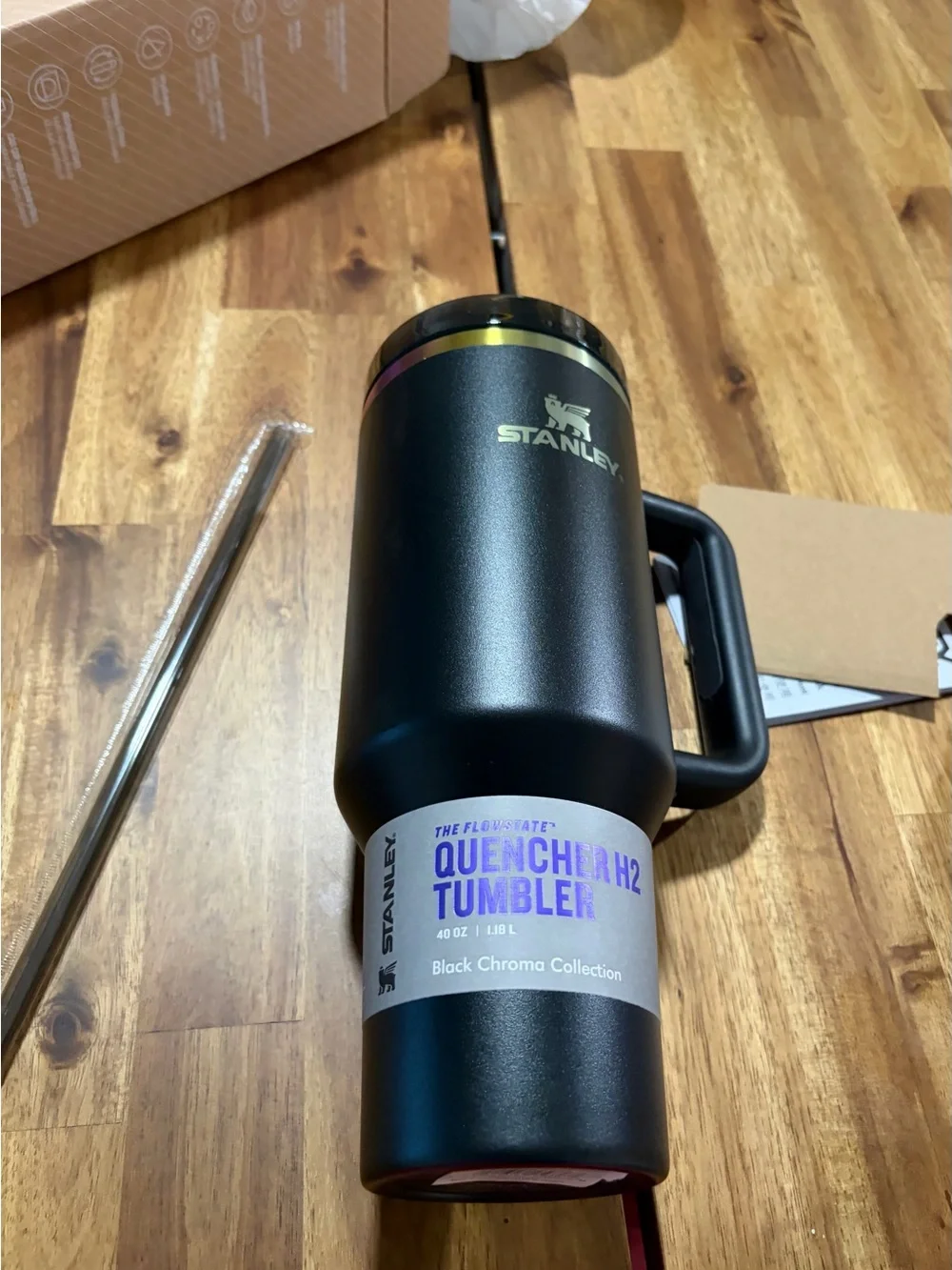 NIWT STANLEY Black Quencher H2O Tumbler with Rainbow 🌈 Colors Size 40 oz